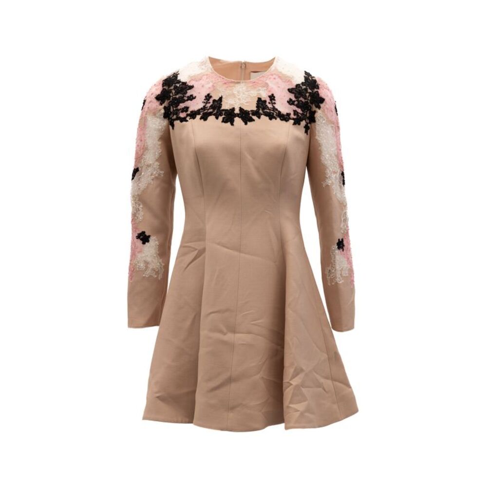 Valentino Garavani Beige Lace Cocktail Women's Dress